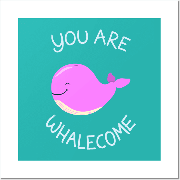 Whale, thank you! - Pink Version Wall Art by AnishaCreations